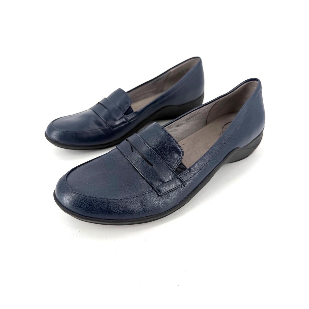 LifeStride Mala Loafers Womens 9.5M Navy Blue Penny Loafer Career Comfort